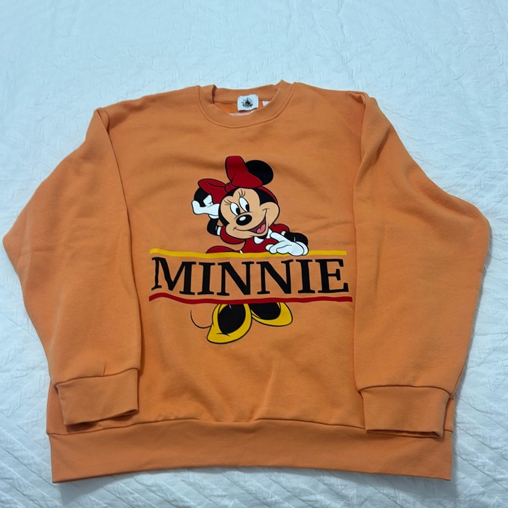 Disney Parks Minnie Mouse Pullover Sweatshirt- Adults L